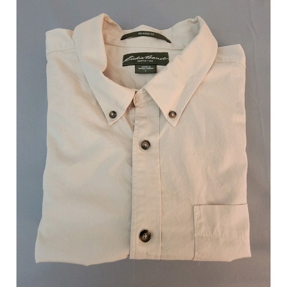 Eddie Bauer Men's Short Sleeve Relaxed Fit Button Up Size Large - Picture 1 of 7